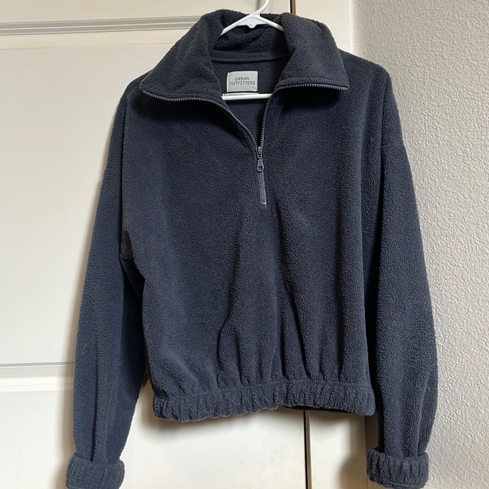 Cropped gray urban outfitters quarter zip